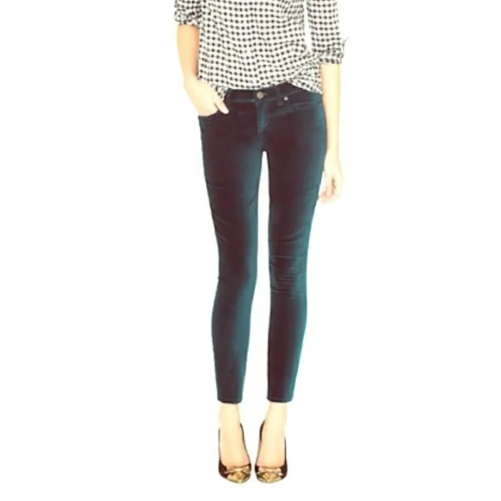 J. Crew Jeans Velvet High Rise Toothpick Jeans || SZ 27 || Black Velvet